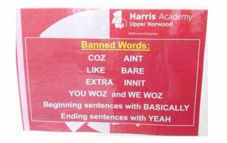 Banned words at Upper Norwood